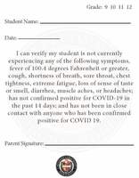 Students use self-certification forms for in-person instruction