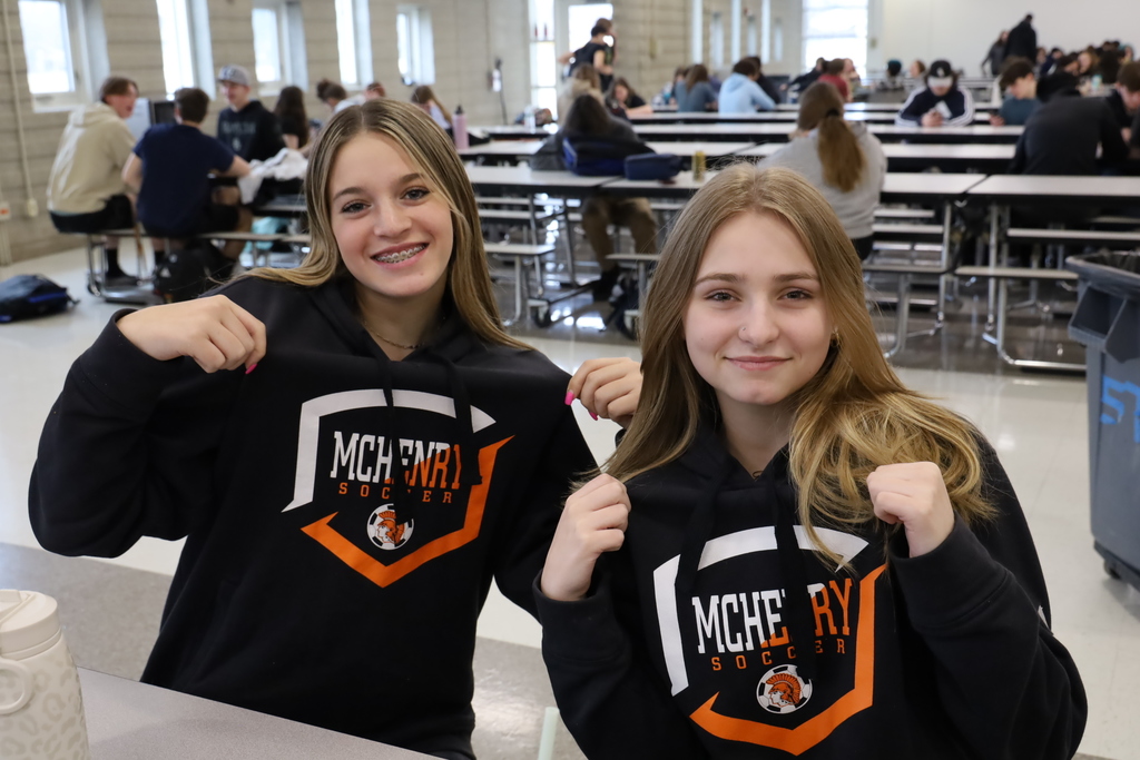 Two students in McHenry Soccer shirts