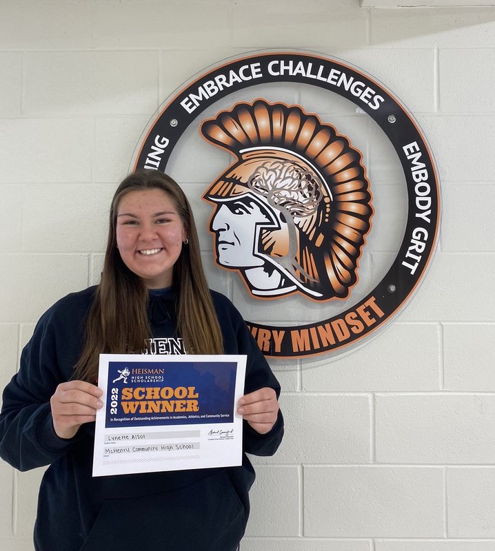 MCHS senior earns Heisman Scholarship school award McHenry Community